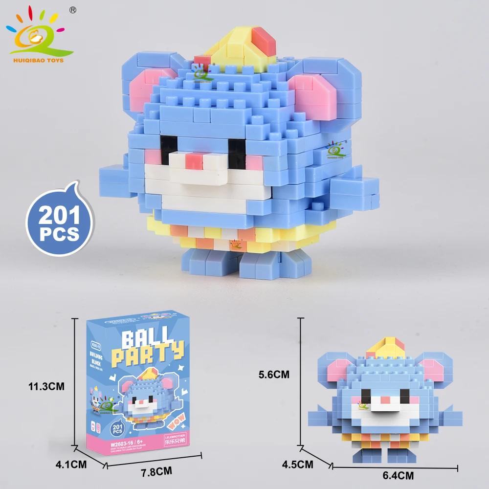 HUIQIBAO MOC Tier Mikro-Baustein Mini Niedlich 3D Diamant Modellstein DIY Stadtbau Spielzeug für Kinder Schreibtischdekoration