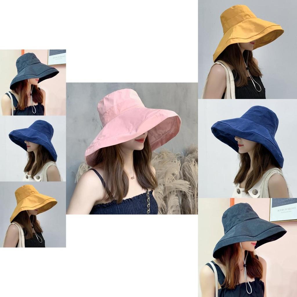 Fashionable Japanese Style Wide Brim Fisherman's Hat For Women With Uv Protection