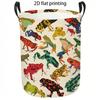 1pc Laundry Basket, Colorful Tropical Frog Pattern Dirty Clothes Basket, Large Capacity Foldable Storage Bin with Handle, Relaxed Home Organizer for B