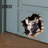 Decalcomania Animale in PVC Impermeabile Grigio Topo Che Sbircia Adesivo Murale Effetto Buco 3D, Arte Murale Rimovibile per Soggiorno Camera da Letto Finestra Divertente
