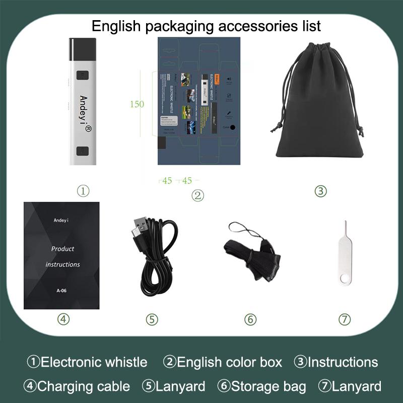 Rechargeable Multifunctional Electronic Whistle High Decibel for Tennis Match  Outdoor Hiking Survival Use
