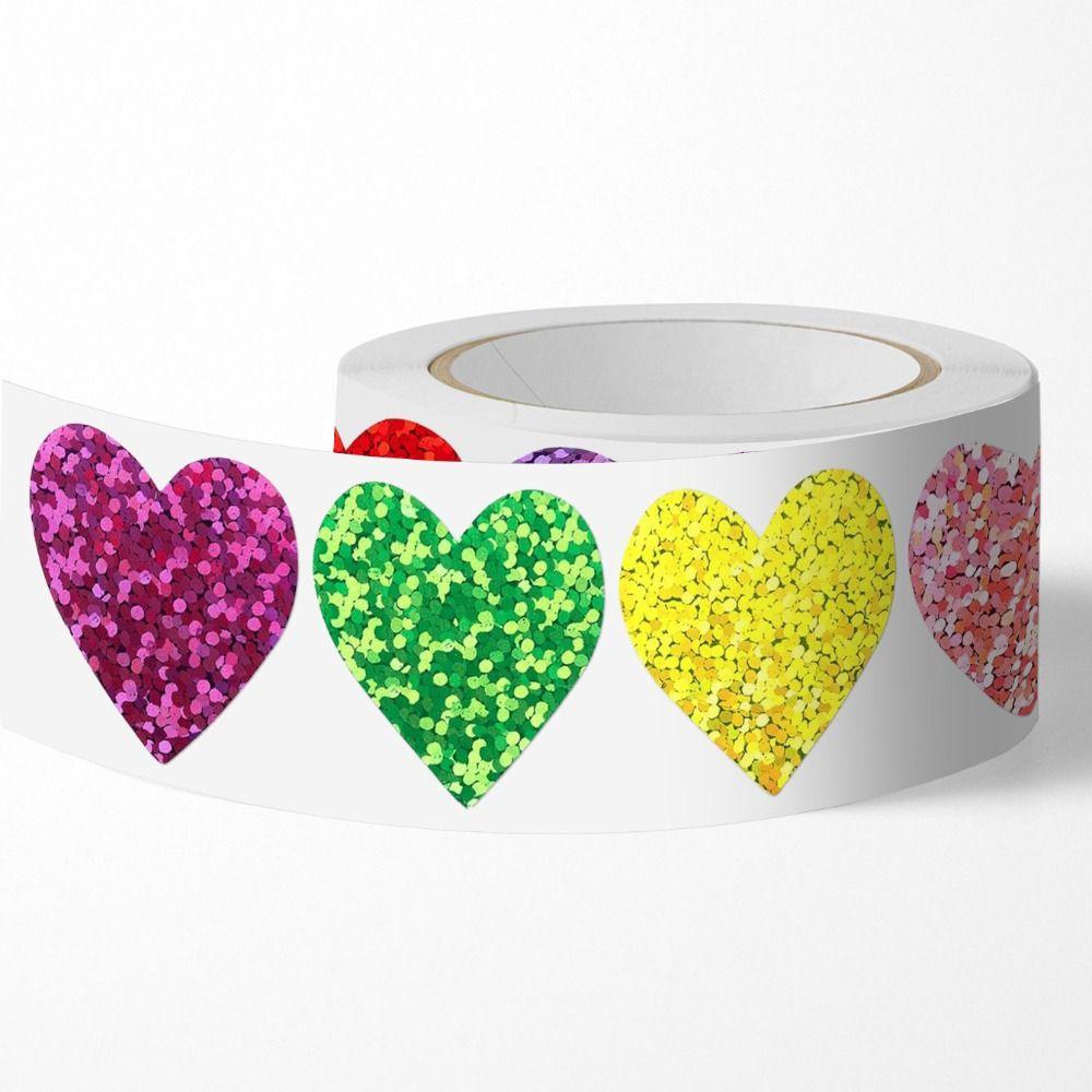 500pcs Exquisite Heart Stickers Love Reward Sticker Sealing Stickers Sealing Label  Valentine's Day