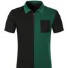 New Men's Short-sleeved T-shirt Fashion Tops Casual Polo Shirt Small Twill This Cloth Splicing Lapel Buttons Men's Polo Shirt