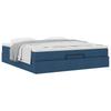 Ottoman Bed with Mattress Blue 180x200 Cm Fabric