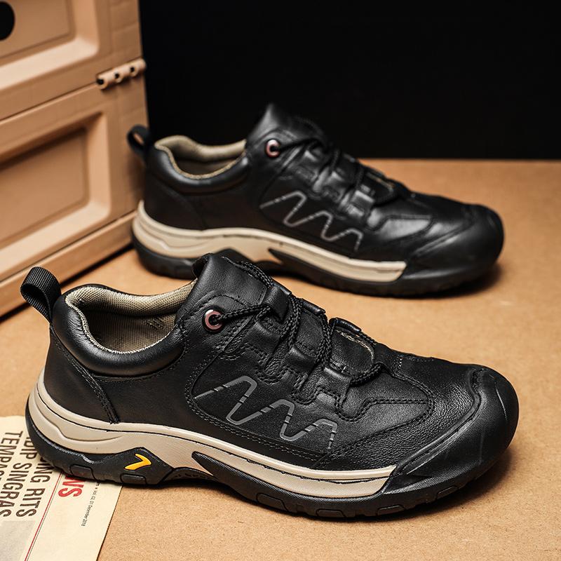 Classic Men Hiking Shoes Genuine Leather Male Casual Shoes Oxford Shoes Business Formal Men's Treking Footwear Outdoor Sneakers