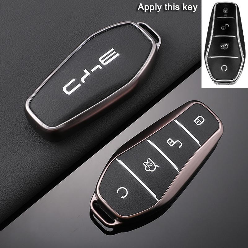 Car Key Case For BYD Yuan Plus ATTO 3 Song Han Pro Dmi Dolphin Seagull Seal U Leather Auto Accessories Keychain Key Cover Shell