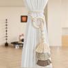 2pcs Curtain Tiebacks With Tassels Cotton Rope Holder Curtain Ties For Bedroom Living Room No Installation Needed