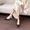 Fashion Spring 2024 Green Flower Pointed Flower Shallow Sandals Spring and Summer Aerial Shoes Women Shoes