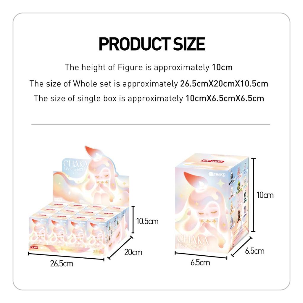 POP MART CHAKA Light Sprite Series Box of Pop Mart Gachapon Blind Box Plastic Premium Soft Vinyl Original Birthday Gifts [Assorted 12] Figures,