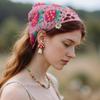 2pcs Crochet Headband,Knitted Strawberry Bandana Headband Boho Headscarf Vintage Head Kerchief for Women Knitted Hair Bandanas Kawaii Vintage