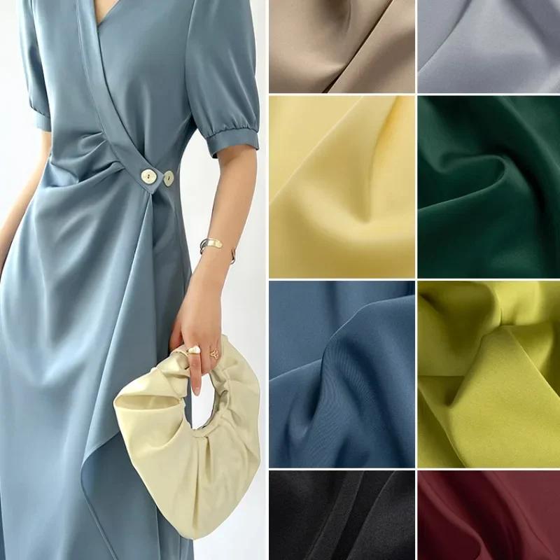 100x125cm  Ice Sensitive Thin Stretch Matte Satin Fabric Satin Dress  Camisole Shirt  Pajamas  Qipao Clothing Design Fabric