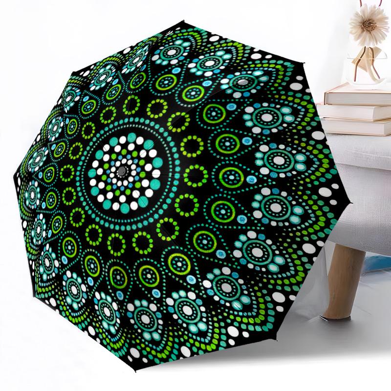 Peaceful Paisley Flowers Outdoor Automatic Umbrella Compact 8-Rib Lightweight Durable Everyday Carry Umbrella Outdoor Accessory Stylish Gift Women