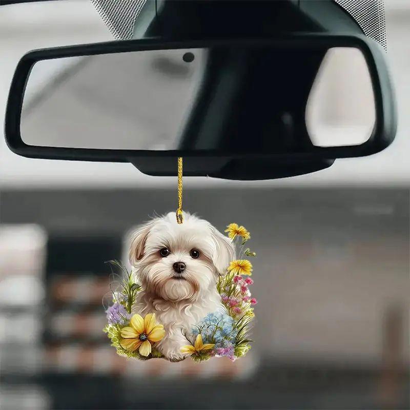 Dog Sweet Acrylic Pendant Stylish Car Interior Decor For Dog Lovers