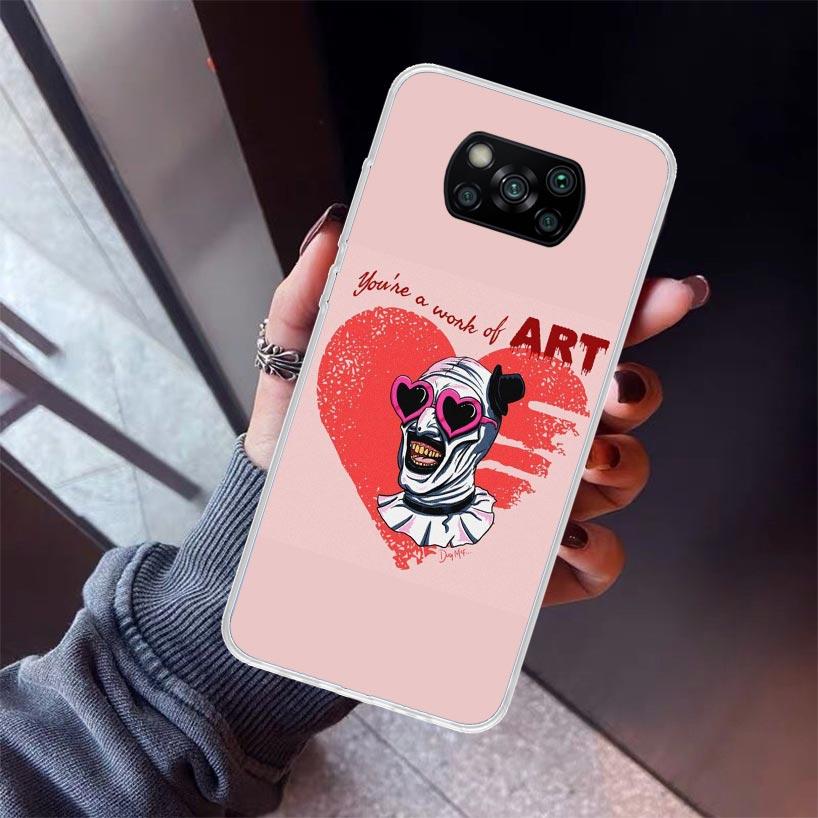 Horror Movie Terrifier Phone Case For Xiaomi Poco X7 X6 X5 Pro F7 Ultra Redmi 15C 15 13 13C 12 12C 10 10A 10C 9 9A 9C 9T Shell P