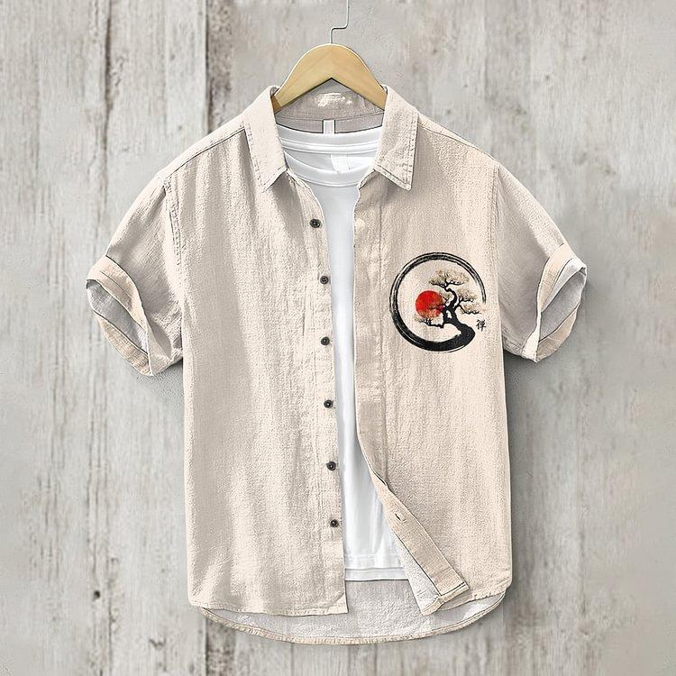 Direct Sales of National Style Short-sleeved Shirts Men's Tops Wholesale Cardigan 1D Digital Printing National Trend