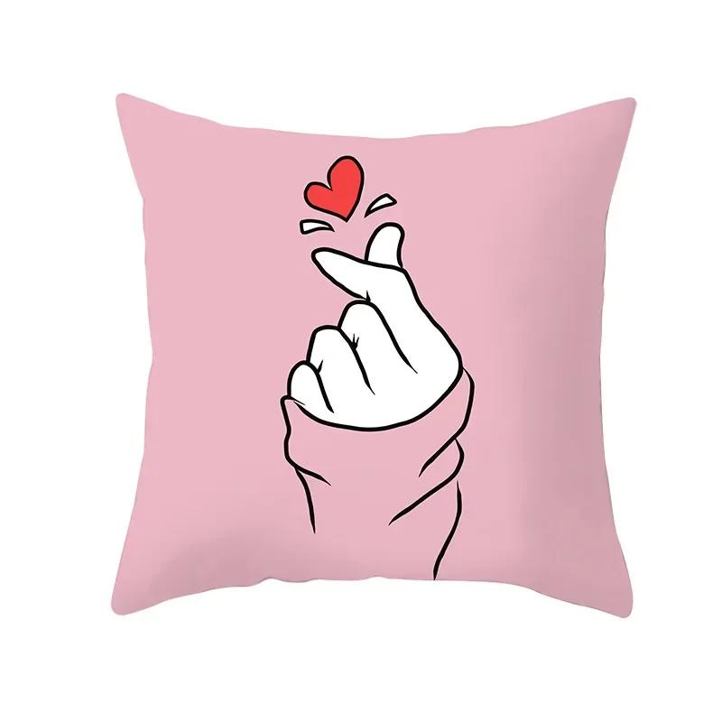 Valentine's Day Cushion Cover Romantic Wedding Party Decorations Print Cushion Cover Pillowcase Valentine's Day Gift