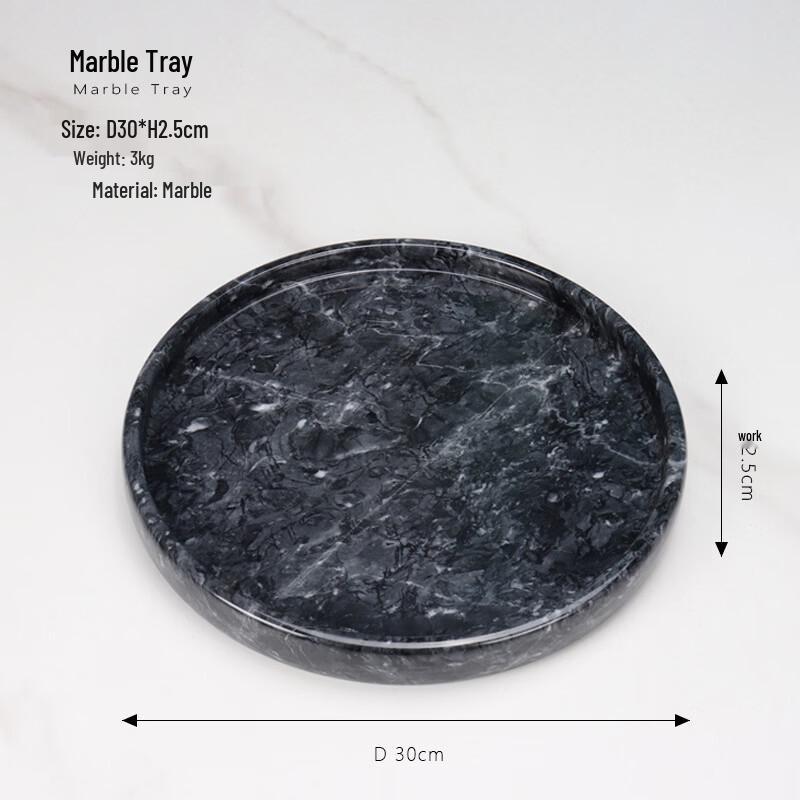 Abay Wave Grey Round Acrylic Decorative Tray