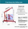 2 Ton Folding Mobile Hydraulic Crane - Orange, for Engine Mount and Auto Repair