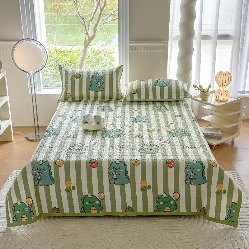 Trzyczęściowy zestaw drukowanej narzuty na łóżko z czystej bawełny, uniwersalna antypoślizgowa bawełniana pikowana narzuta, prześcieradło tatami hurtowo transgraniczne