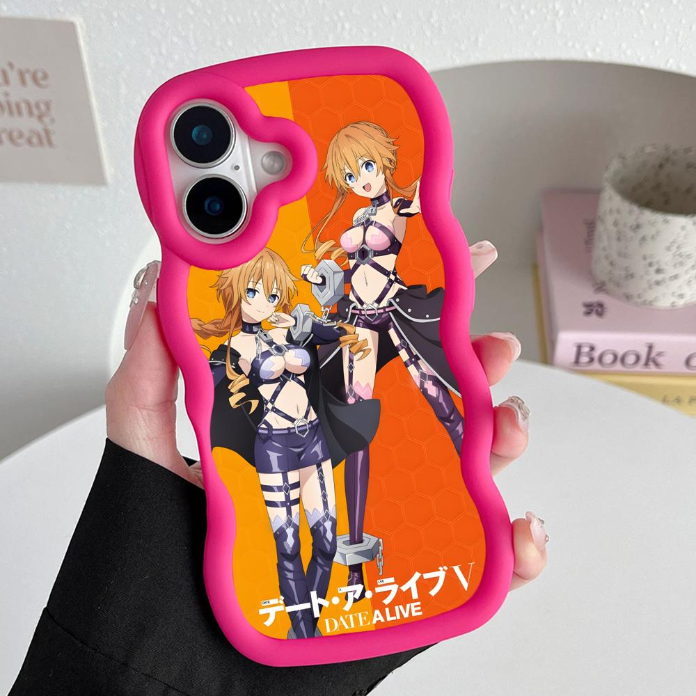 Date a Live Yamai Kaguya Wavy Edge TPU Mobile Phone Case for iPhone 17 16 15 14 13 12 11 Air Pro Max Plus Colorful Cover