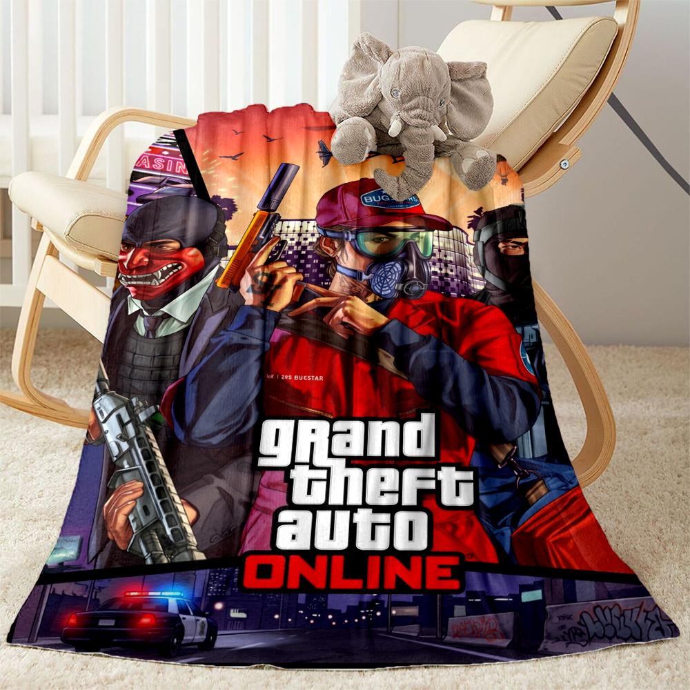 Grand Theft Auto Gta Vi Game Art Blanket Comfortable Perfect For Seaside Bed Couch For All Occasions Playful Design Ideal Gift For Birthday Valentine'