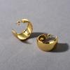 Premium Copper Plated 18K Real Gold Geometric Circle Earrings S925 Silver Needle Stud Earrings Niche Temperament Simple Earrings Women