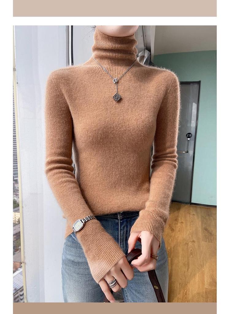 Women's Slim Fit Cashmere Turtleneck Sweater - Soft, Smooth, High-Neck Base Layer, Flattering Fit.