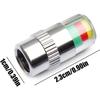 Bouchons de valve indicateurs - Lot de 4 - Tricolores (vert/jaune/rouge) - Acier inoxydable - 2,2x1 cm