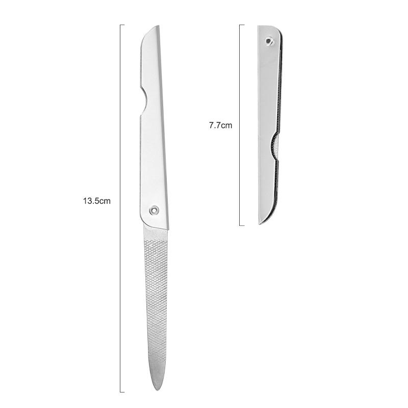 Foldable Nail Files Double-sided Stainless Steel Pocket Size Nail Files Travel Portable Manicure Pedicure Nail Art Tool