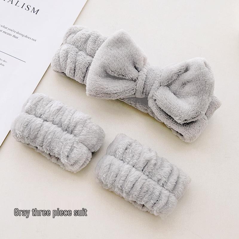 2024 Women's Absorbent Face Washing Set: Anti-Wet Hair & Wrist Headbands