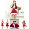 Christmas Santa Claus Adult Female Red Pleuche Dress Suit