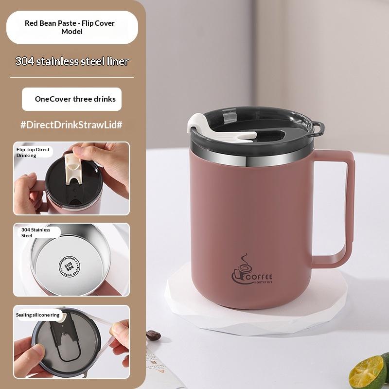 304 Stainless Steel Double Wall Insulated Coffee Mug with Handle 6 Hour Heat Retention for Commute Travel Use 1PC