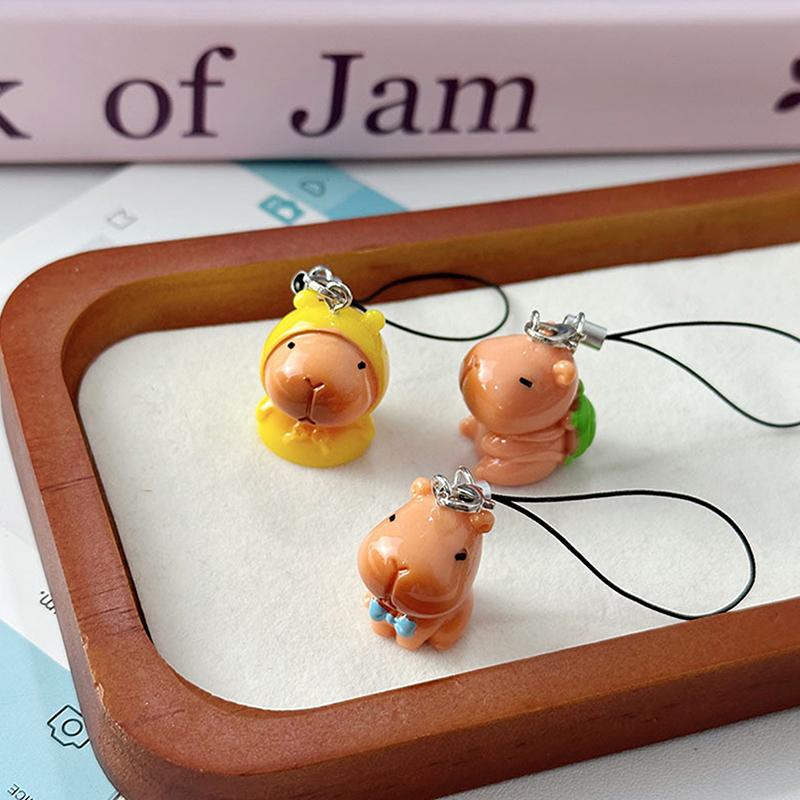 Cute Capybara Phone Strap Pendant Keychain Phone Charm Phone Chain Versatile Bag Hanging Decoration