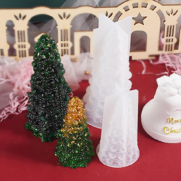 DIY Crystal Epoxy Resin Mold Christmas Tree Handmade Molds Small Night Light Table Decorations Mirror Silicone Mould