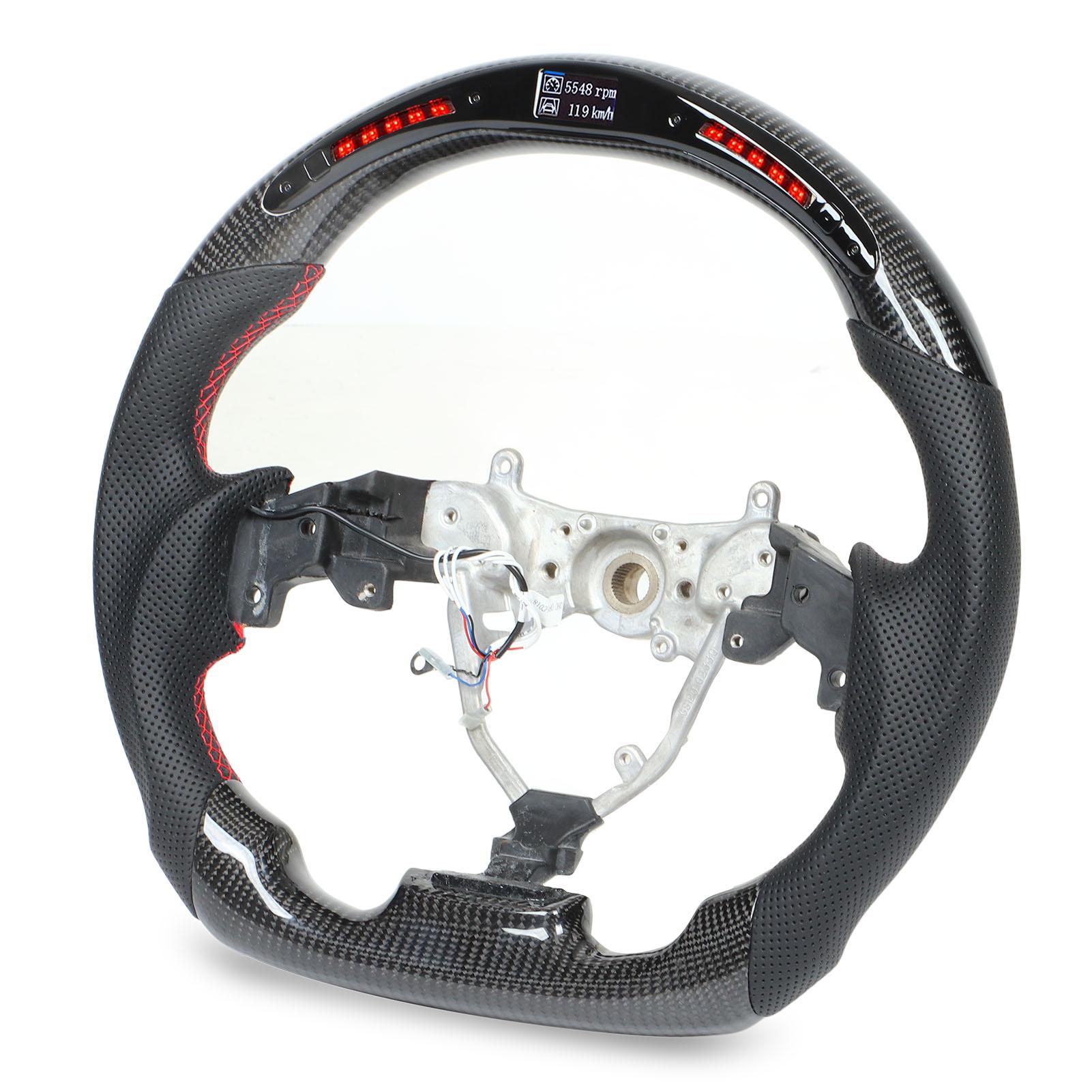 

Светодиодные подсветки переключения передач из углеродного волокна, рулевое колесо с перфорированной кожей для IS 20062013