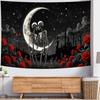 Skull Tapestry Gothic Black and White Romantic Constellation Skeleton Tapestry Abstract Psychedelic Wall Hanging Headboard for