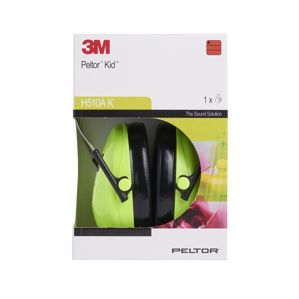 3M Peltor Soundproofing Headband Neon Children's Earmuffs, Style, Green, H510AK-442-GB [Used]