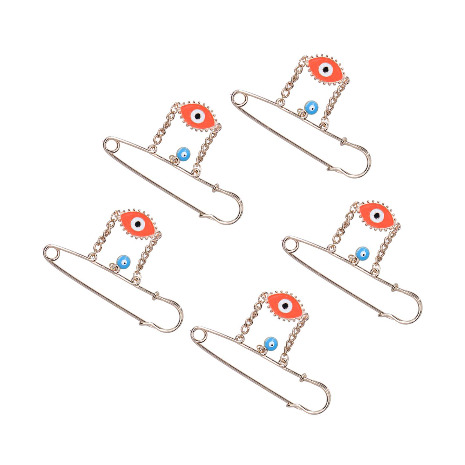 

5pcs Brooch Pins Blue Red Eyes Pendants 10mm Exquisite Multifunctional Safety Pins for Clothes Decoration Gift