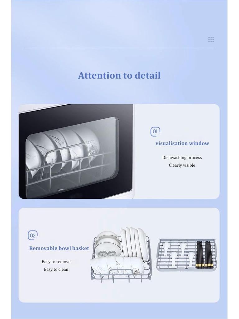 Exklusiver Tischgeschirrspüler mit kostenloser Installation - 110V/220V, mit Wassertank - UK/US/EU-Stecker