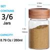 Bocaux de Stockage Alimentaire en Verre avec Couvercles en Bois d'Acacia à Fermeture Hermétique à Vis, Pots à Épices avec Couvercles, Organisation pour Bocaux Bouteilles Contenants