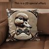 2D Cute Duck Bow-Tie Pattern Throw Pillow Covers Pattern Cushion Cover Suitable For Sofa Bedroom Car Pillow Cover