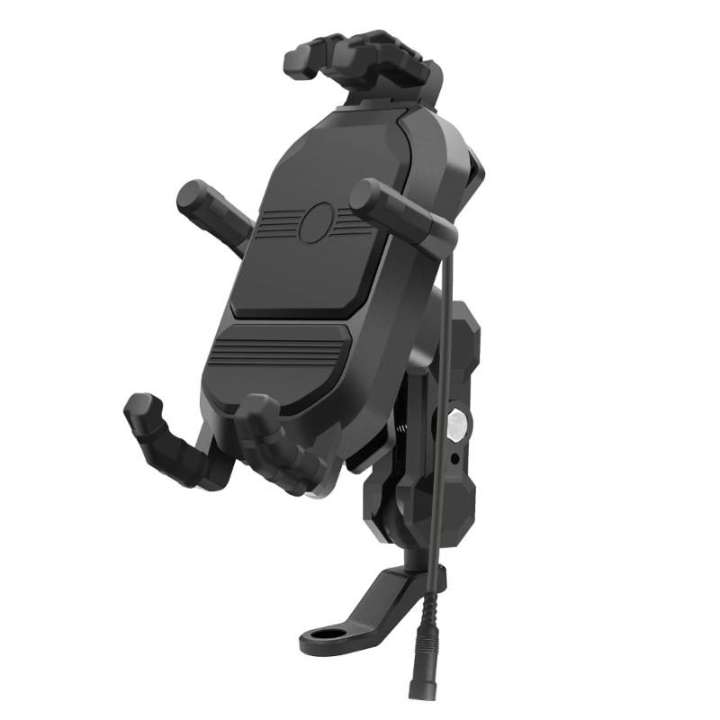 Motorcycle Phone Holder 15W Wireless Charger USB Fast Charging Bike Rack Support
