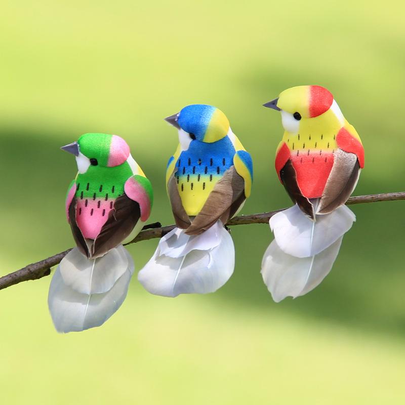 3/6Pcs 3D Fake Craft Birds Artificial Foam Birds Birthday Party Decorations Home Garden Wedding Decoration