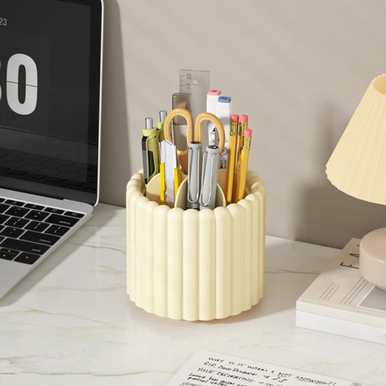 Storage Box Rotation Design Organizer with Compartmentalized Ordered Storage Holder for Office Dormitory Bathroom