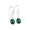Natural Malachite Gemstone 925 Sterling Silver Jewelry Handmade Earrings 1.60" EE-12-33