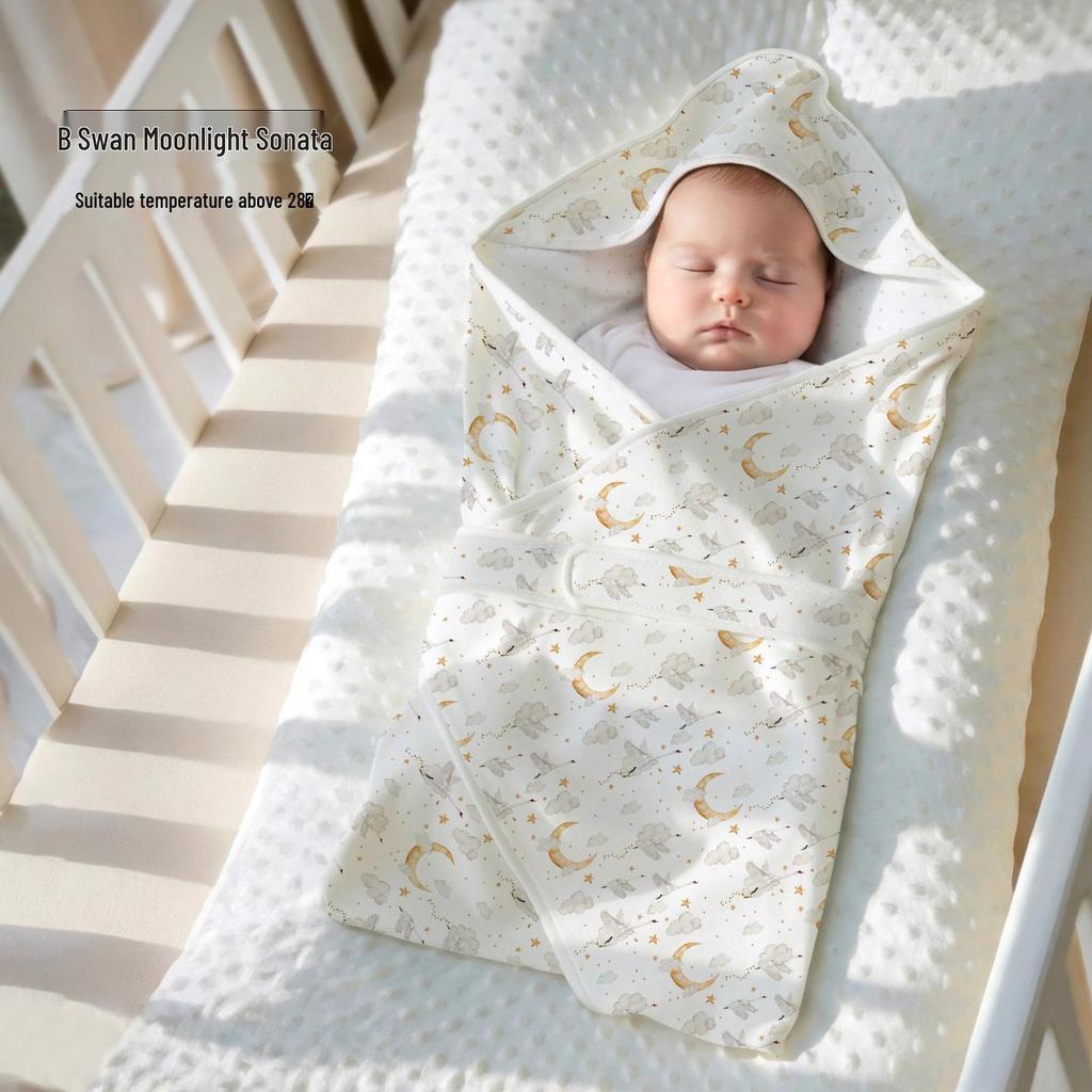 Summer Pure Cotton Newborn Swaddle Blanket - Double Layer, Lightweight Baby Essential Cloth