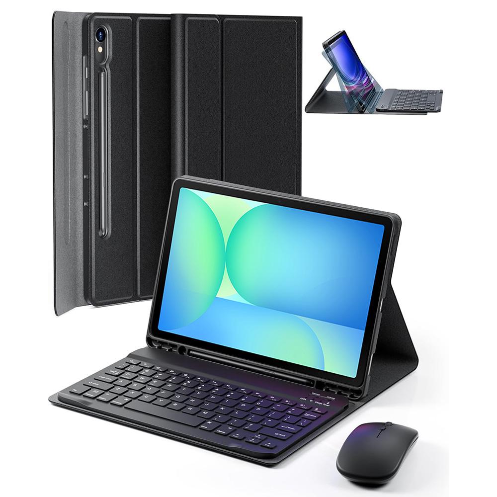 Keyboard Case for Samsung Galaxy Tab S10 FE / S9 FE / S9 / S8 / S7 10.9-inch/11-inch Tablet Case with Pencil Holder