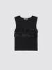 MEENDERI Ruffle Lace Sleeveless Top - Black