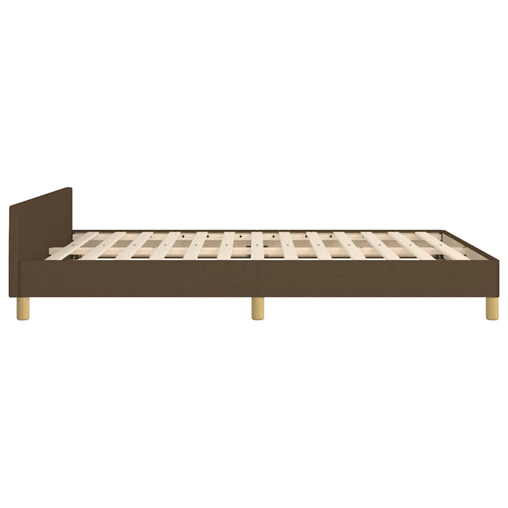 Vidaxl Bed Frame Without Mattress, Dark Brown, 140X200 Cm, Fabric
