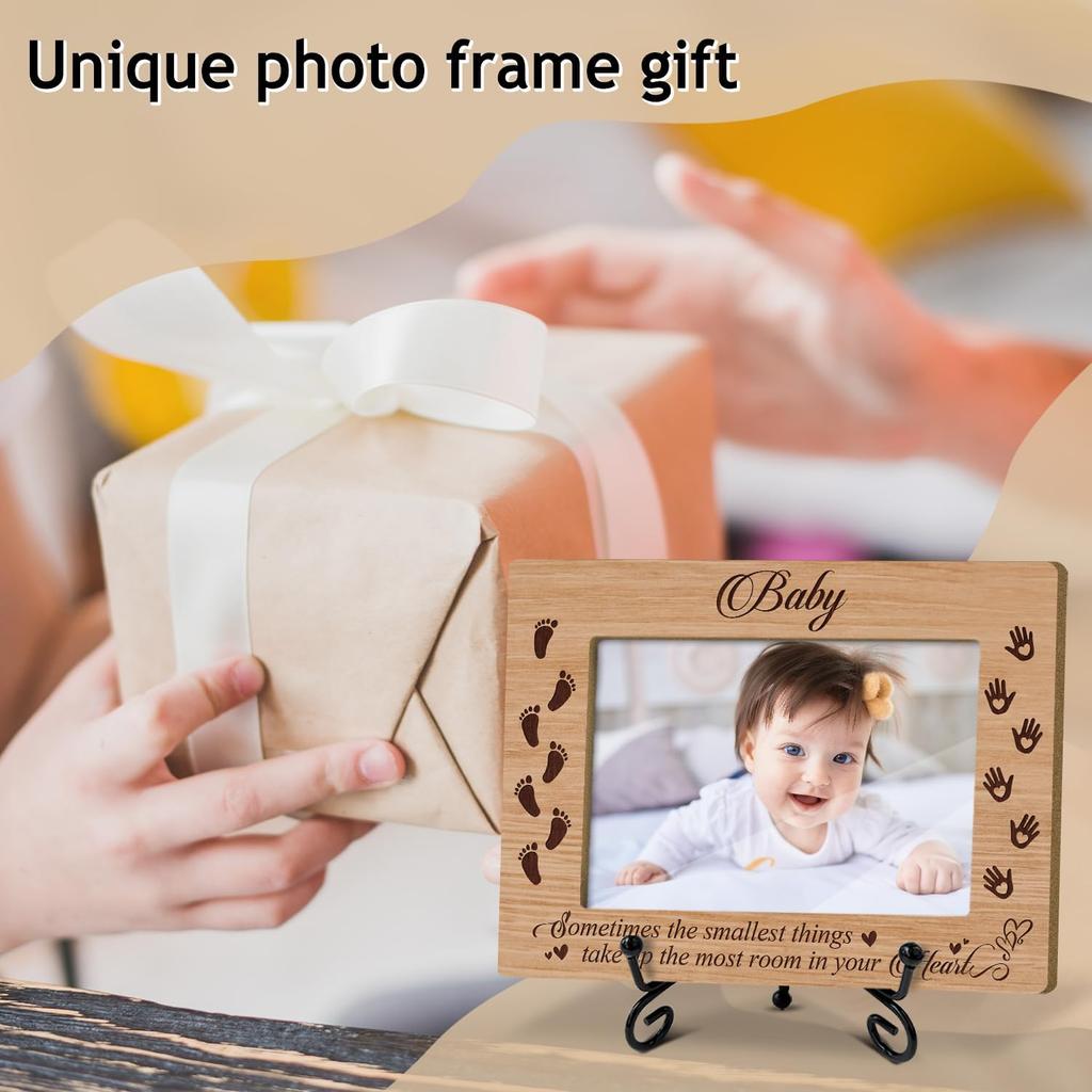 Zodvery New Baby Picture Frame, Wooden Photo Frame Family Frame For New Parents, 4x6 Picture Frame, Tabletop Display Home Decor for Living Room,